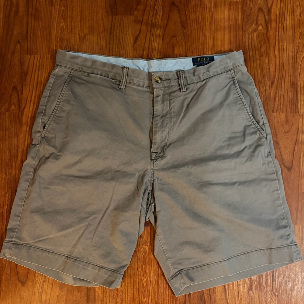 Polo Ralph Lauren Stretch Classic Fit Chino Tan Flat Front Men's Shorts Size 34